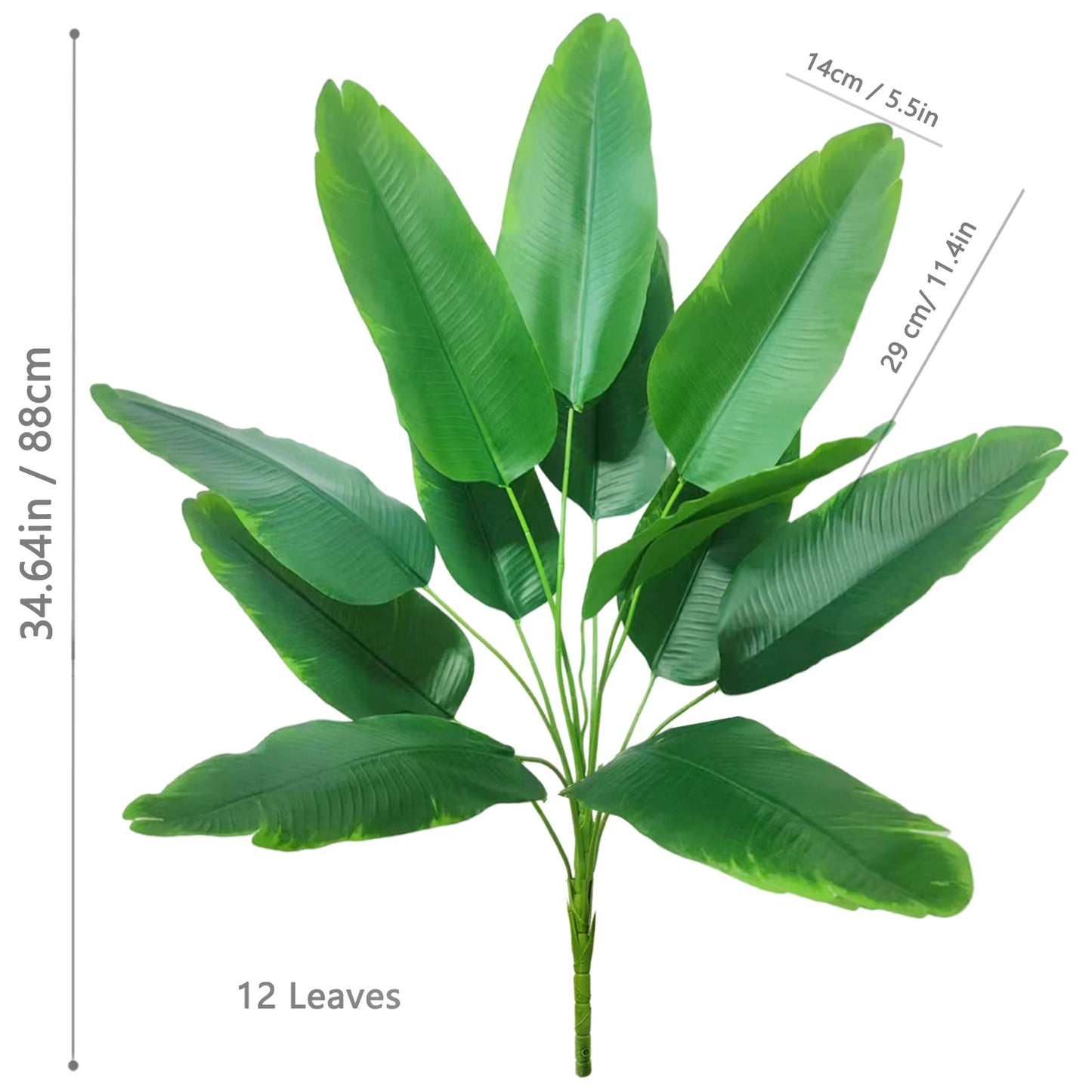 65-90-125cm  Large Tropical Palm Tree Fake Banana Plant Leaves Real Touch Strelitzia Reginae Plastic Plant for Home Garden