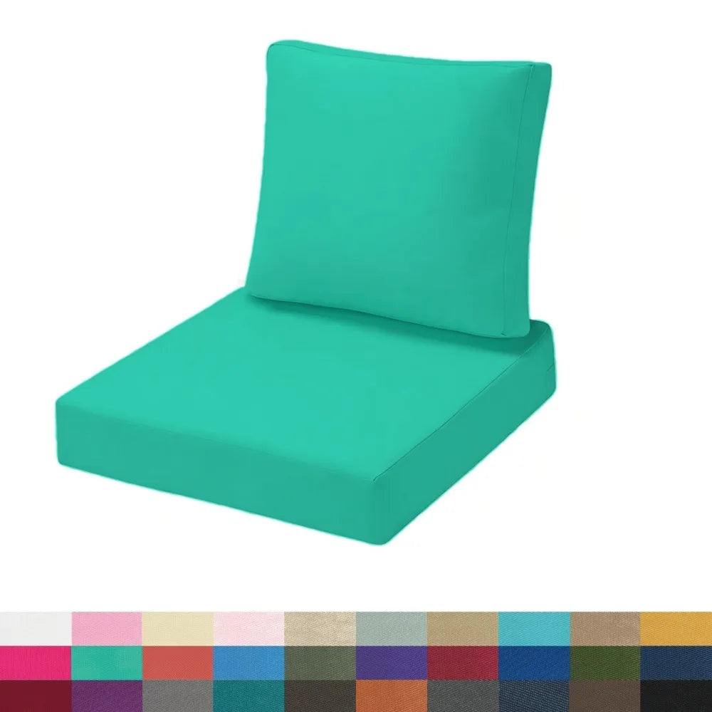 Custom Waterproof Seat/Back Cushions Set Chair Sofa Bench Cushions Patio Backrest Cushion Decor Garden Bay Window Pads Pillow
