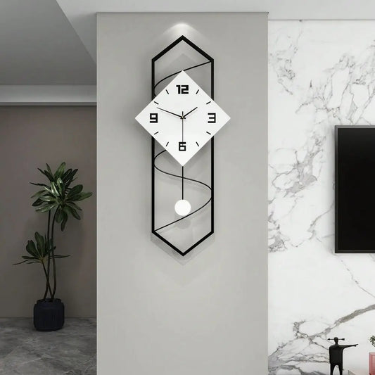 Decorative Modern Wall Clock,Silent Non-Ticking Quality Quartz Movement Battery Operated,Large Metal White Wall Clocks For Livi