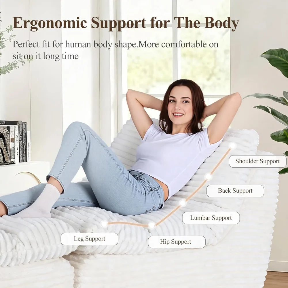 Frameless Recliner, Indoor Adult Beanbag Chair, Made with Compressed Memory Foam