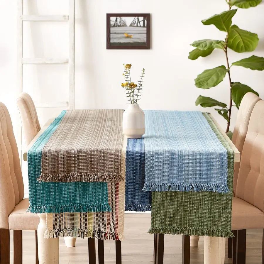 Variegated Tabletop Collection, Table Runner, 13x72, Artichoke Green