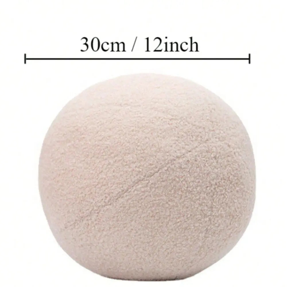 1pc Nordic Style Spherical Cushion Soft Fluffy Cushion Solid ColorPlush Sofa Throw Pillows Chair For Living Room