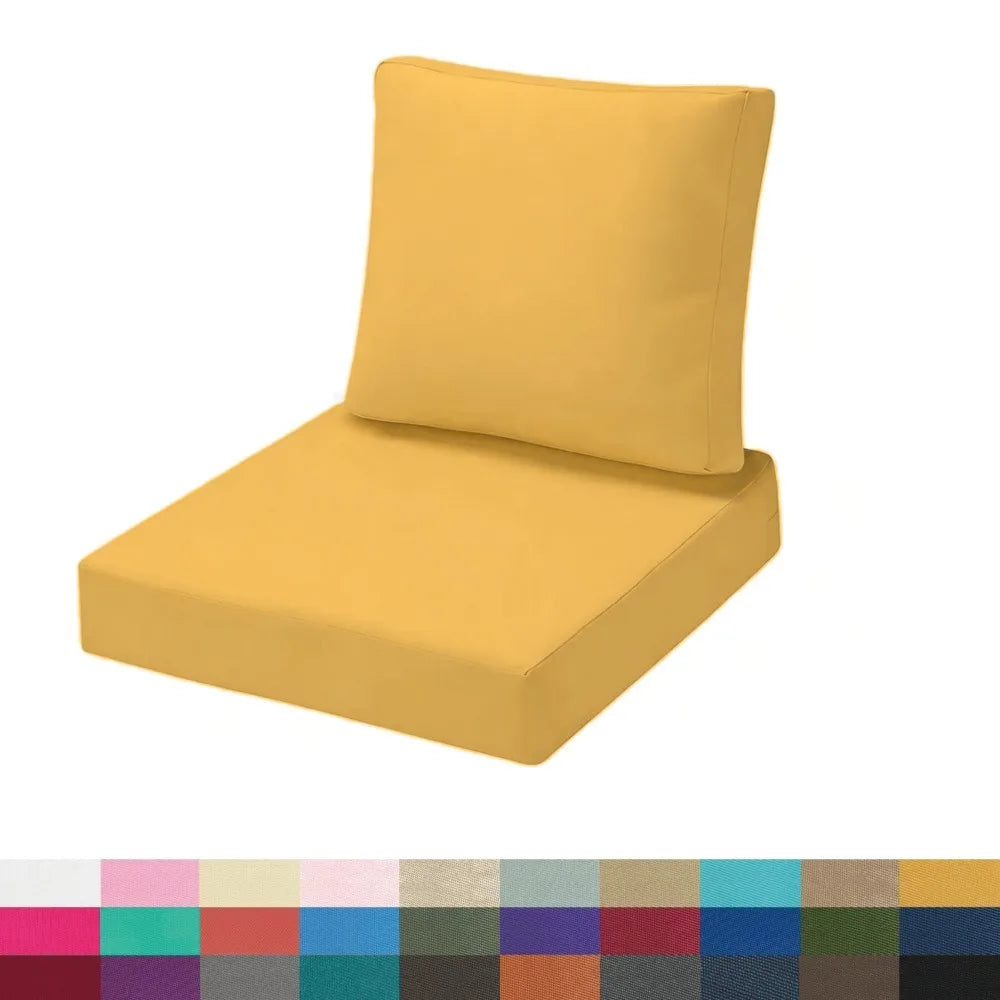 Custom Waterproof Seat/Back Cushions Set Chair Sofa Bench Cushions Patio Backrest Cushion Decor Garden Bay Window Pads Pillow