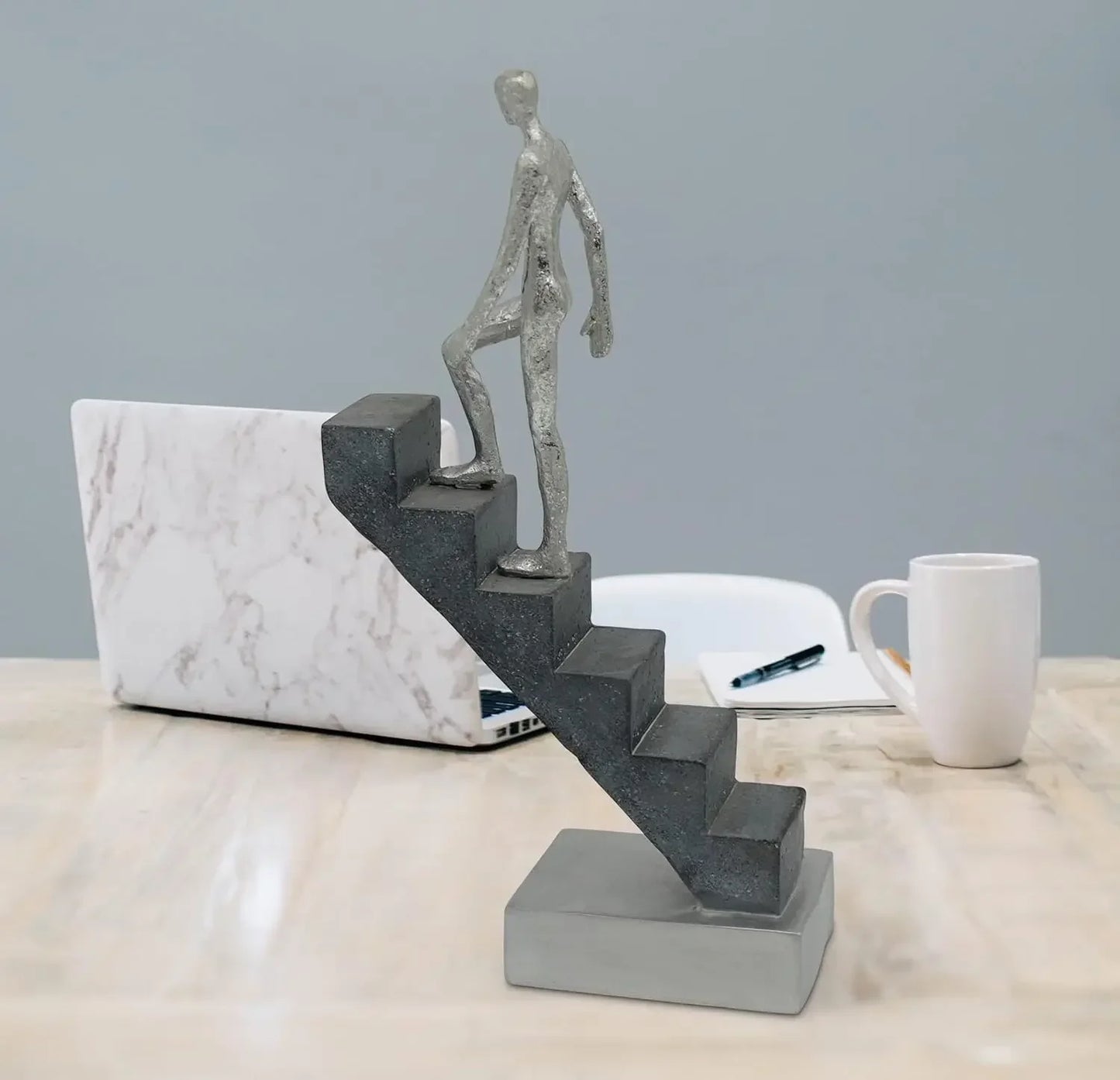 Modern Desk Decor 'Top of The Rock' - Abstract Sculpture 11" as Motivation - Modern Home Decor Figure Made of Marble Resin - Aes