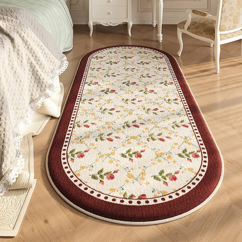 French Style Bedroom Decor Carpet Flower Pattern Carpets for Living Room Thick Plush Bedside Rug Fluffy Soft Cloakroom Floor Mat