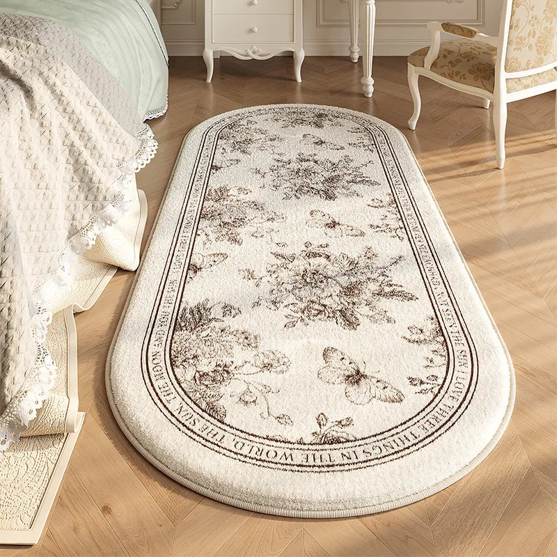 French Style Bedroom Decor Carpet Flower Pattern Carpets for Living Room Thick Plush Bedside Rug Fluffy Soft Cloakroom Floor Mat