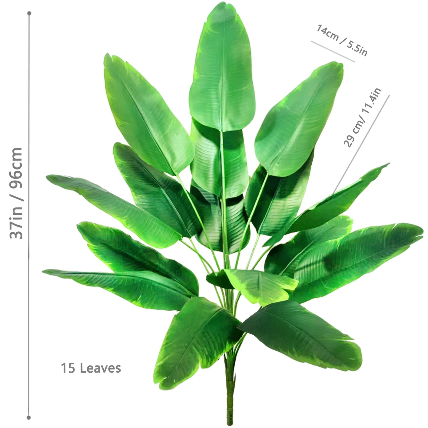 65-90-125cm  Large Tropical Palm Tree Fake Banana Plant Leaves Real Touch Strelitzia Reginae Plastic Plant for Home Garden
