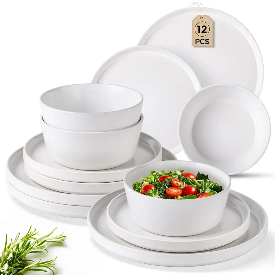 Ceramic Dinnerware Sets for 4,Stoneware Plates and Bowls Sets,Chip and Crack Resistant Dishwasher amp Microwave Safe Ceramic Dis