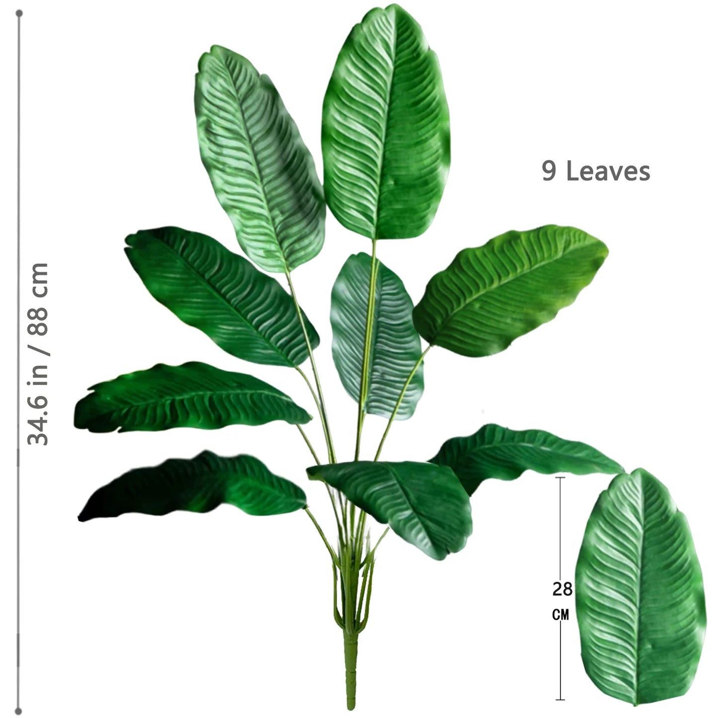 65-90-125cm  Large Tropical Palm Tree Fake Banana Plant Leaves Real Touch Strelitzia Reginae Plastic Plant for Home Garden
