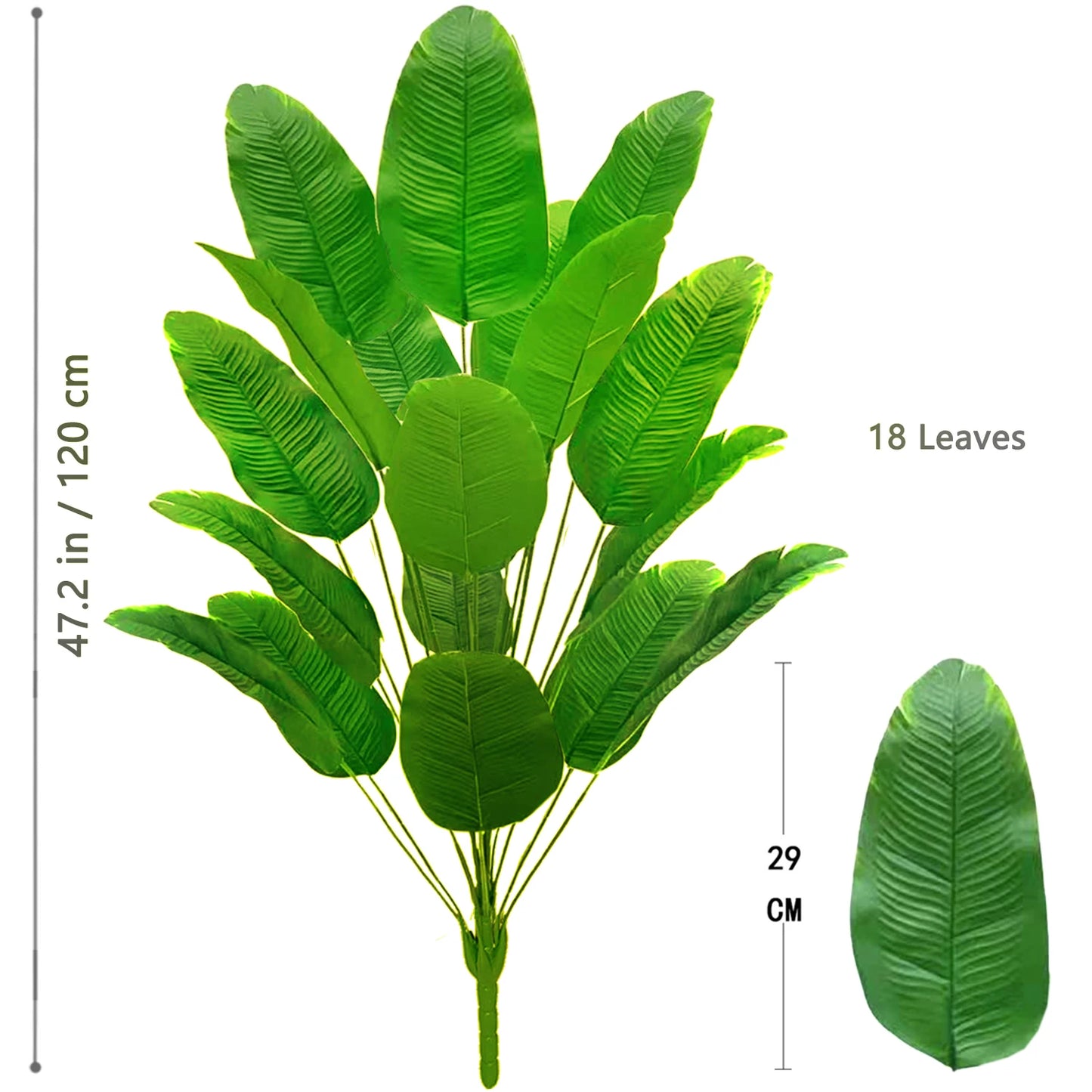 65-90-125cm  Large Tropical Palm Tree Fake Banana Plant Leaves Real Touch Strelitzia Reginae Plastic Plant for Home Garden