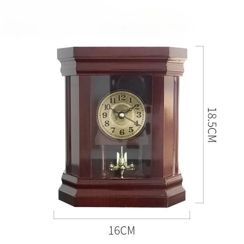 Simple Metalline Silent Desktop Clock Creative Retro Luxurious Multifunctional Table Clock Modern Living Room Desk Clock