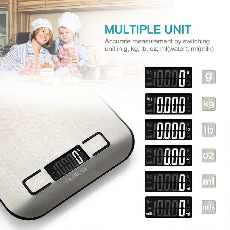 Digital Kitchen Scale 5000g/1g Multifunction Electric Food Scale LCD Display High Precise Waterproff Measuring Scale