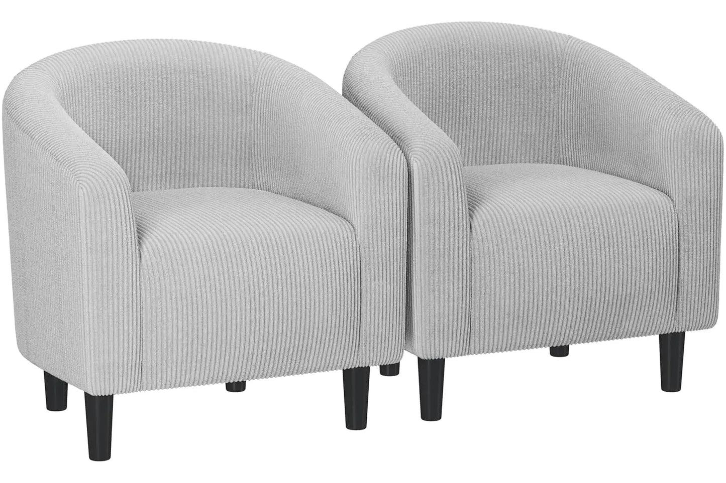 Set of 2 Soft Furry Barrel Accent Chairs Padded Armrest For Living Room Bedroom Office Waiting Room, Customized