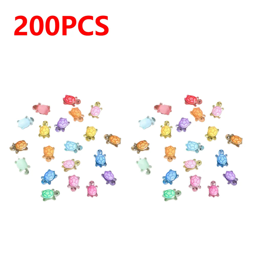 1000-100pcs Mini Resin Turtles Night Glow Turtle Figurines Multi-Function Glow in The Night Turtle Miniatures for Micro Landsca