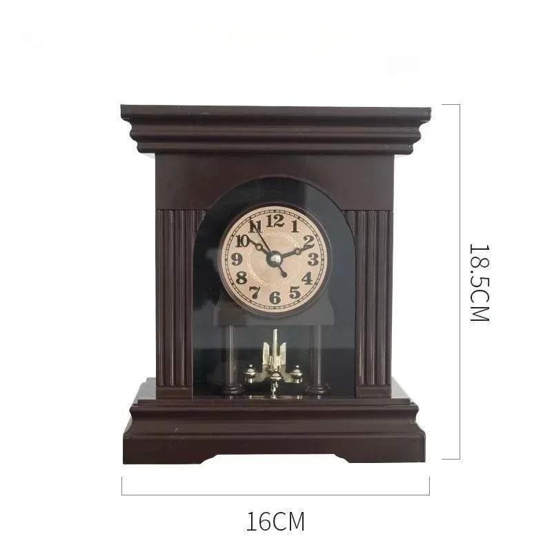 Simple Metalline Silent Desktop Clock Creative Retro Luxurious Multifunctional Table Clock Modern Living Room Desk Clock