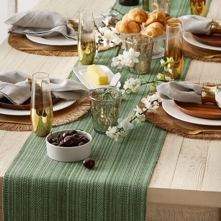 Variegated Tabletop Collection, Table Runner, 13x72, Artichoke Green