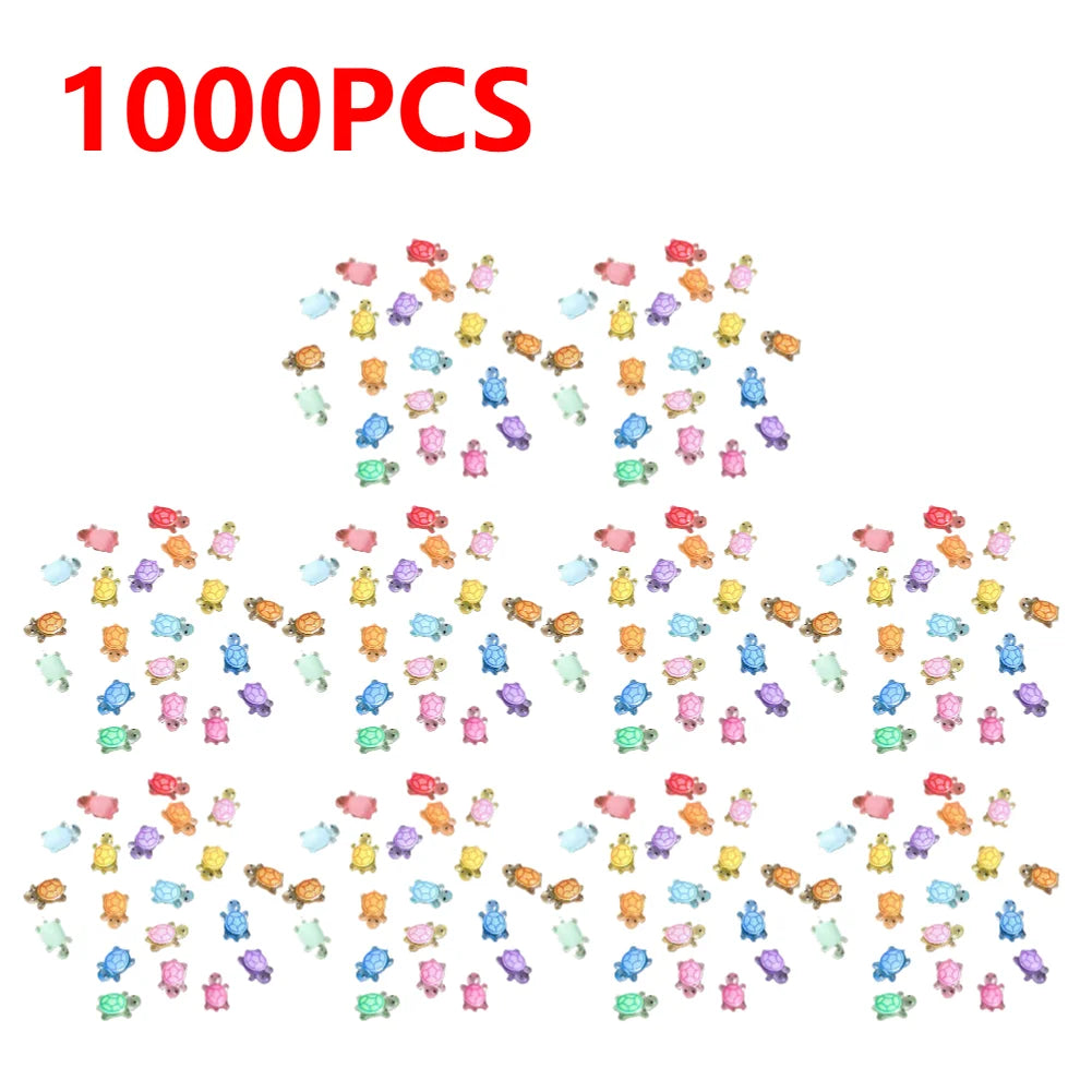 1000-100pcs Mini Resin Turtles Night Glow Turtle Figurines Multi-Function Glow in The Night Turtle Miniatures for Micro Landsca