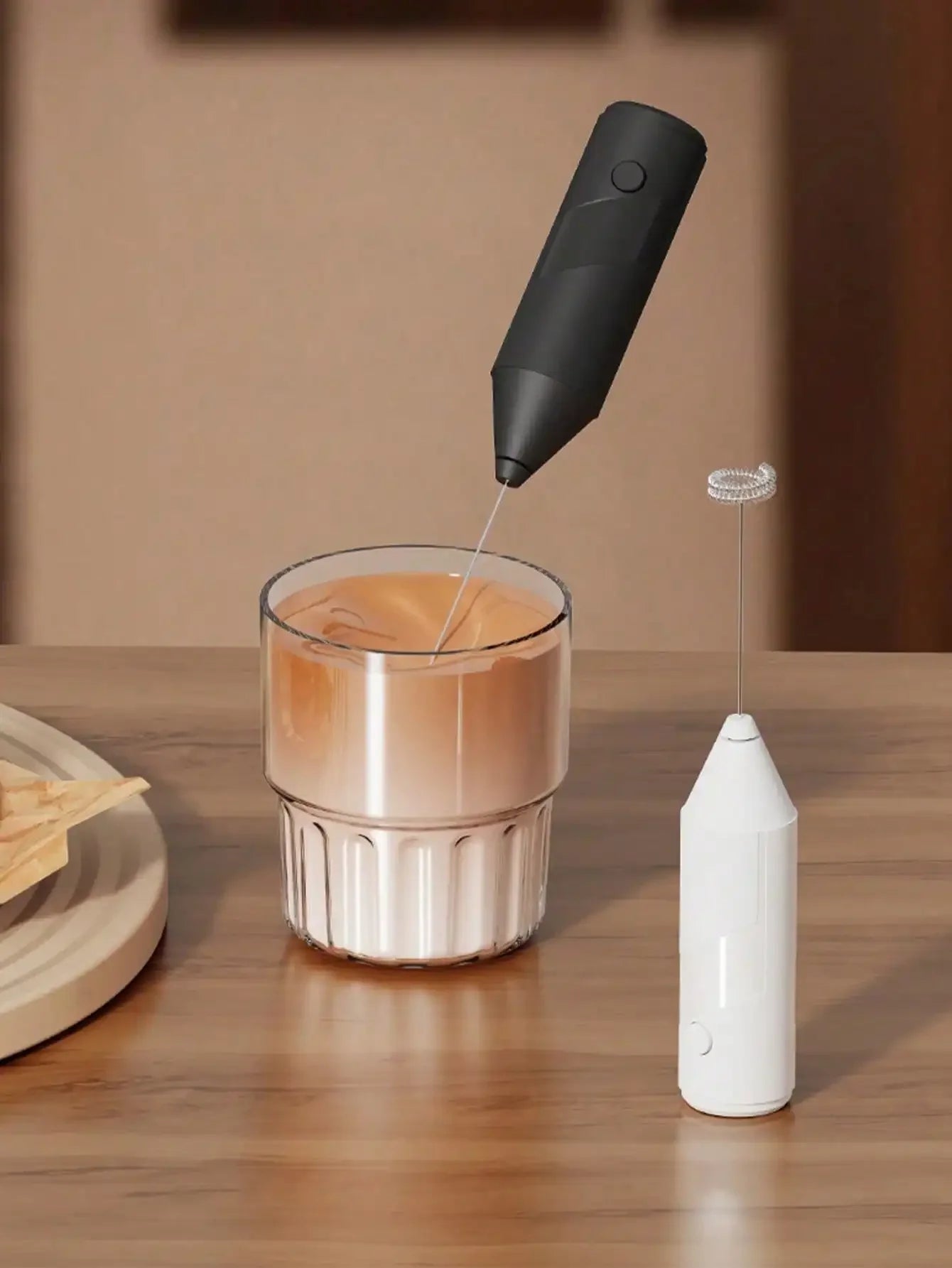 Electric Milk Frother, Handheld Milk Foamer, Mini Milk Frother, Coffee Stirrer, Stainless Steel Drink Mixer, Suitable For Coffee, Latte, Cappuccino, Matcha, Hot Chocolate, Portable Milk Frother, Cordless Electric Milk Frother