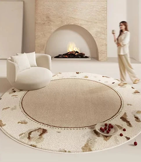 Cream Style Bedroom Decor Carpet Large Area Round Carpets for Living Room Home Thicken Washable Floor Mat Fluffy Soft Lounge Rug