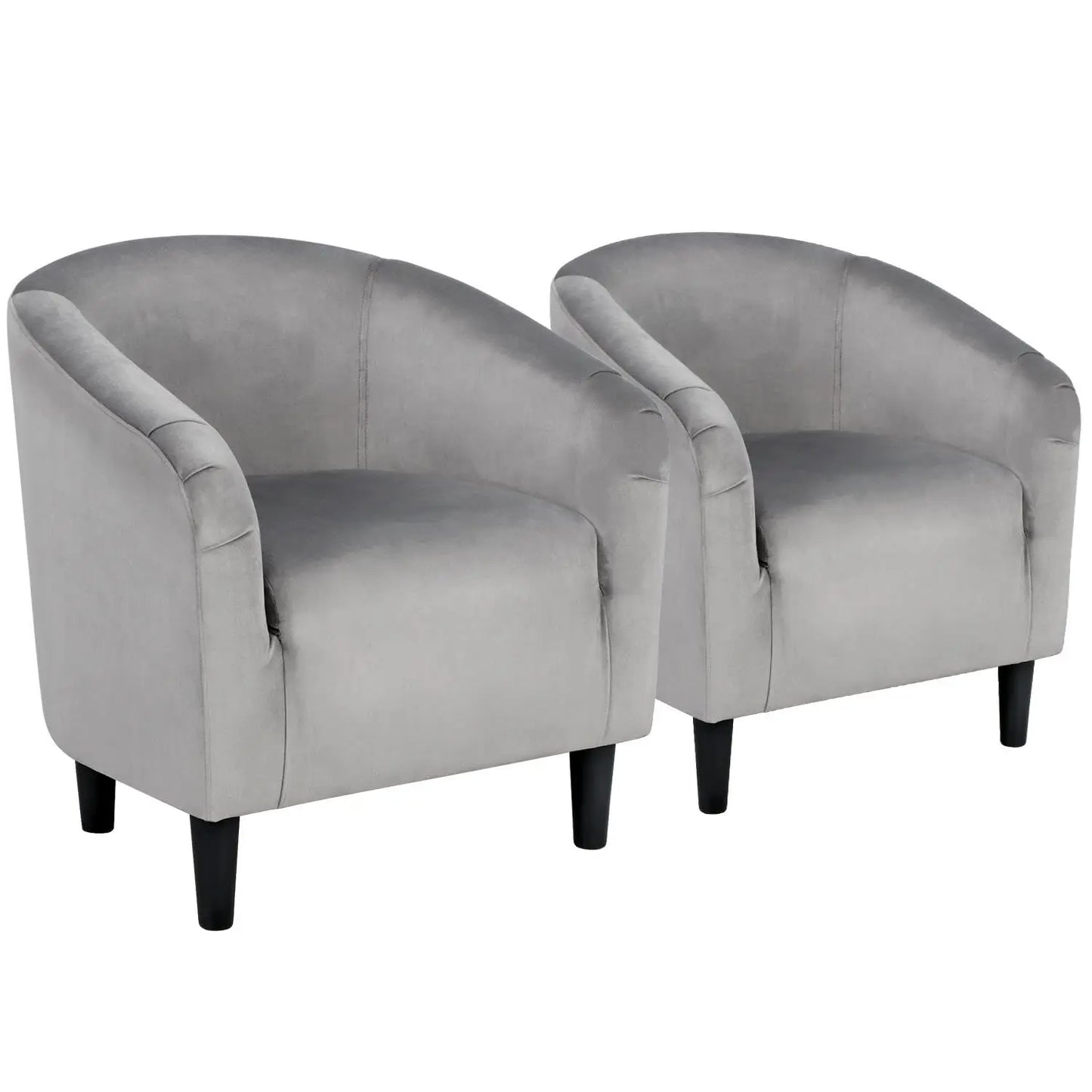 Set of 2 Soft Furry Barrel Accent Chairs Padded Armrest For Living Room Bedroom Office Waiting Room, Customized