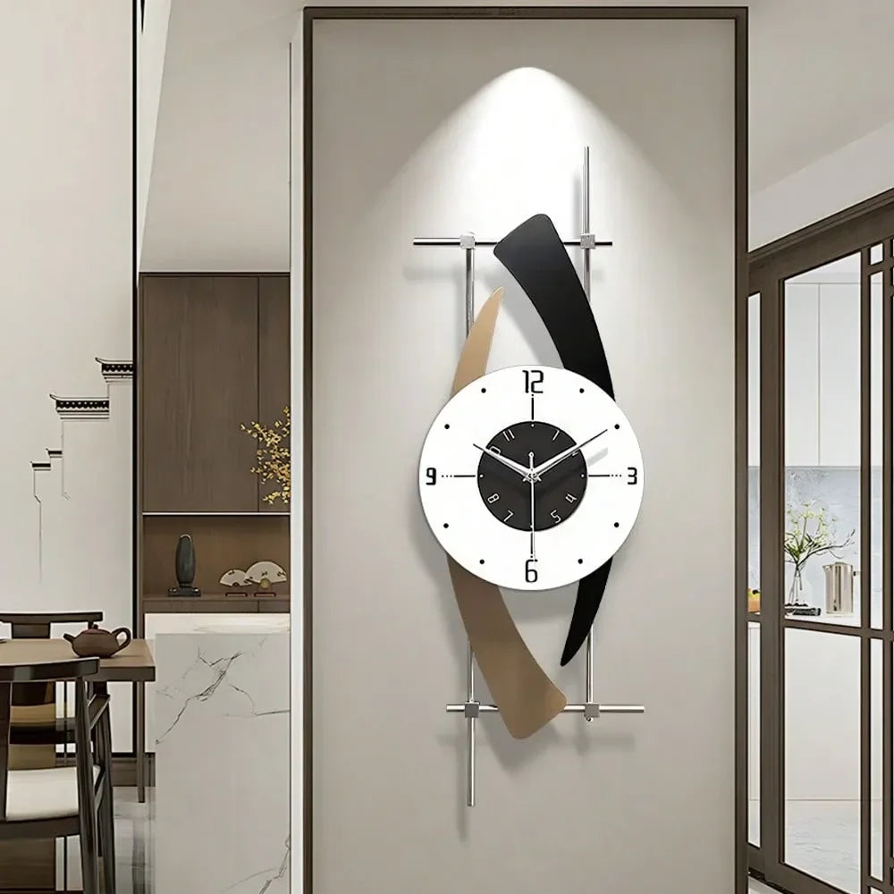 Wall Clock Decorative 3D Metal Wall Art Clock For Living Room Bedroom Creative Modern Big Wall Clock Decor With Silent NoTickin