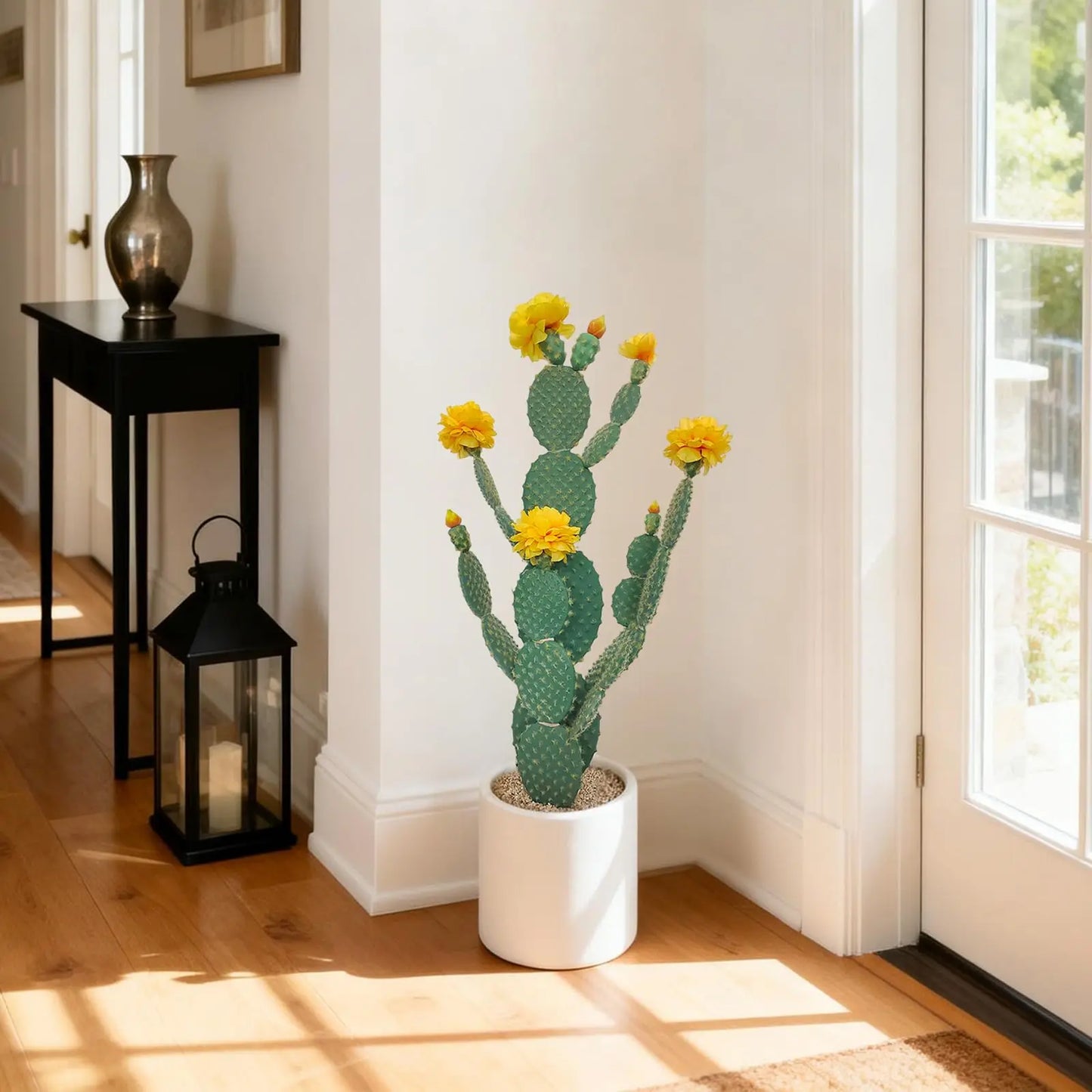 Faux Cactus Plant Artificial Cactus Plant, Realistic Texture Tall Fake Plant, Faux Desert Cacti Potted Plant with Planter