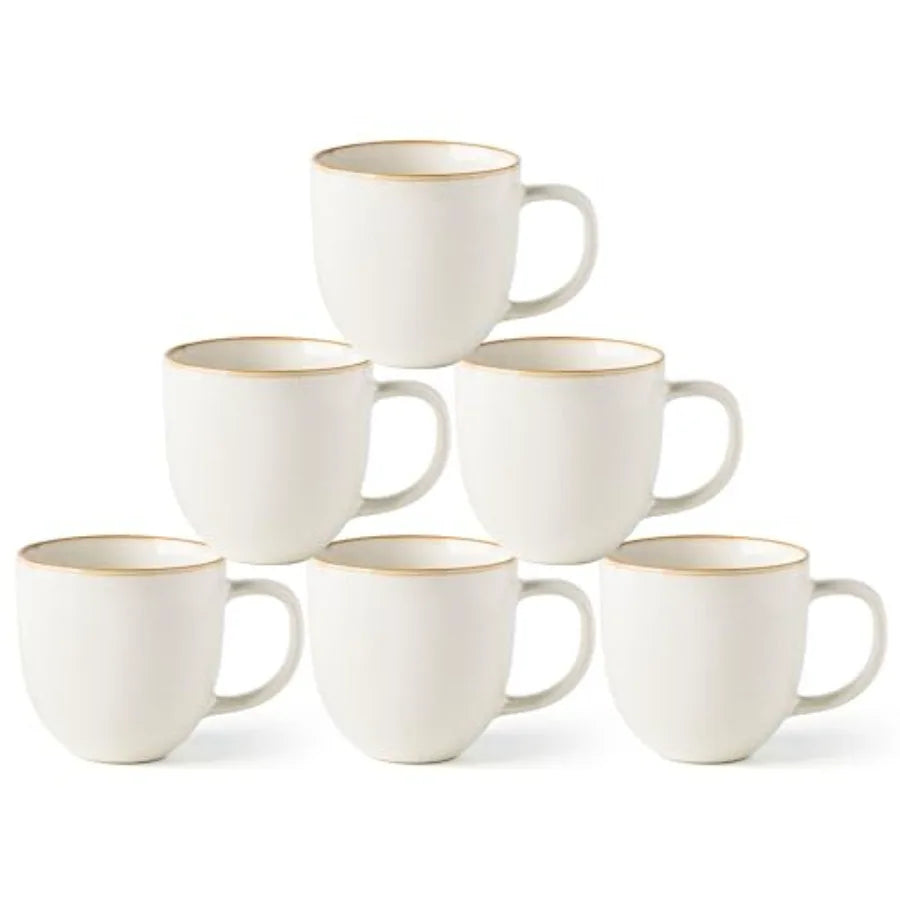 12oz Coffee Mugs Ceramic Coffee Mugs set of 6 for Man Woman Dad Mom Modern Coffee Mugs with handle for Latte//Milk/Cocoa. Dishw
