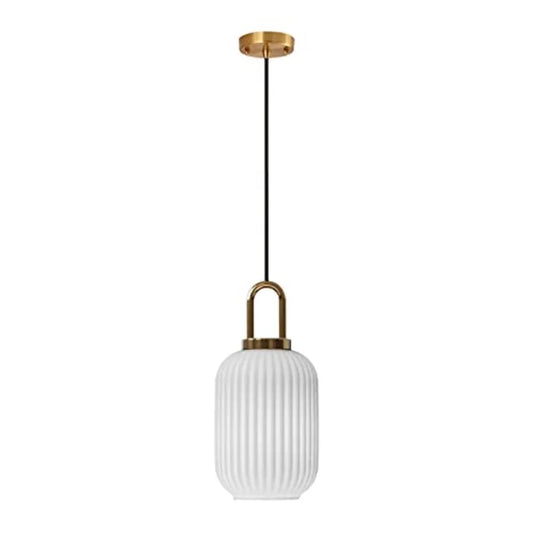 Glass Pendant Light with Brass Gold Base, Ceiling Light Hanging Lamp for Bedside Dining Table Kitchen Island
