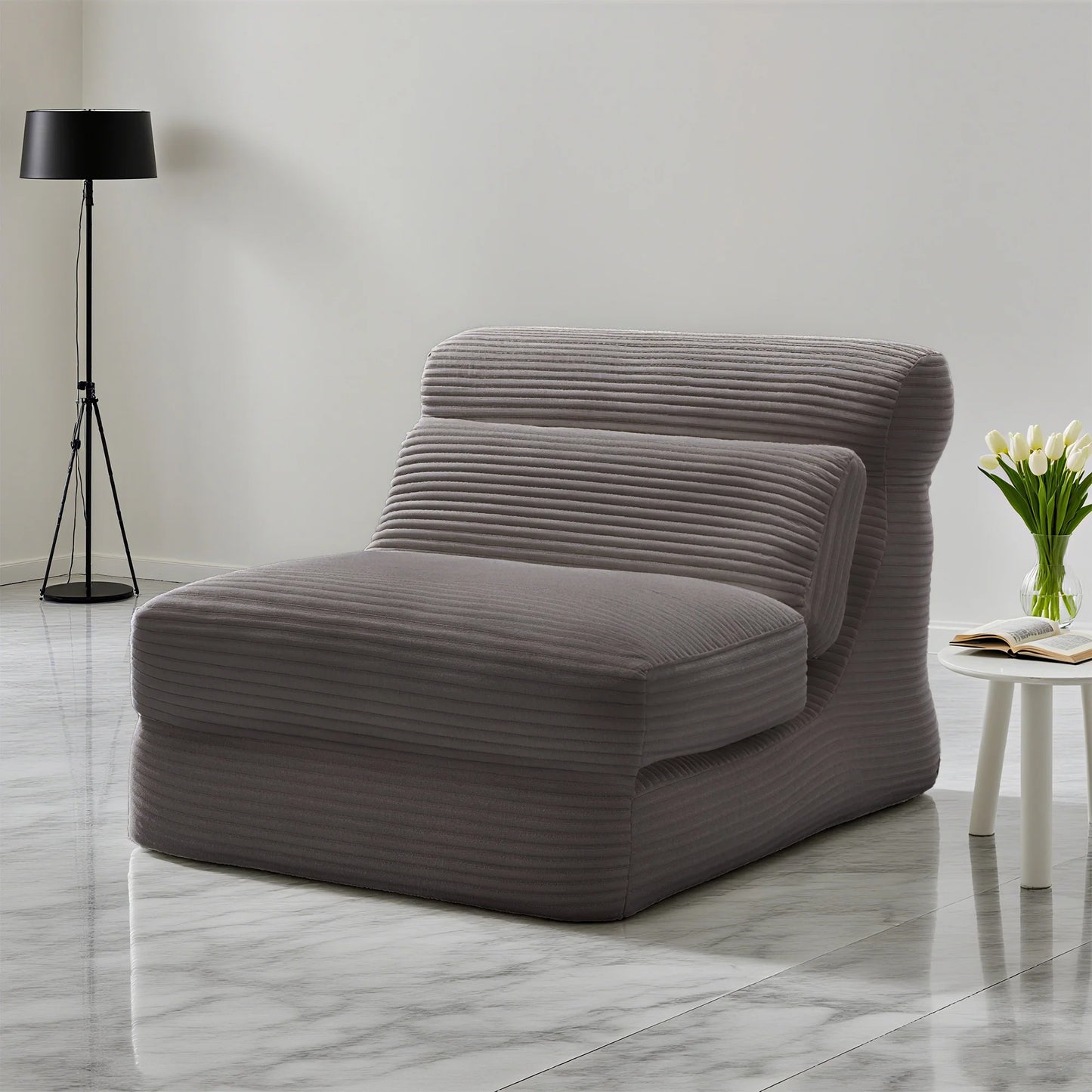 Ergonomic Folding Sofa Bed Living Room Modern Corduroy with Back Lumbar Support Convertible Comfy Sleeper Chair for Bedroom