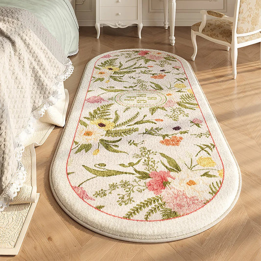 French Style Bedroom Decor Carpet Flower Pattern Carpets for Living Room Thick Plush Bedside Rug Fluffy Soft Cloakroom Floor Mat