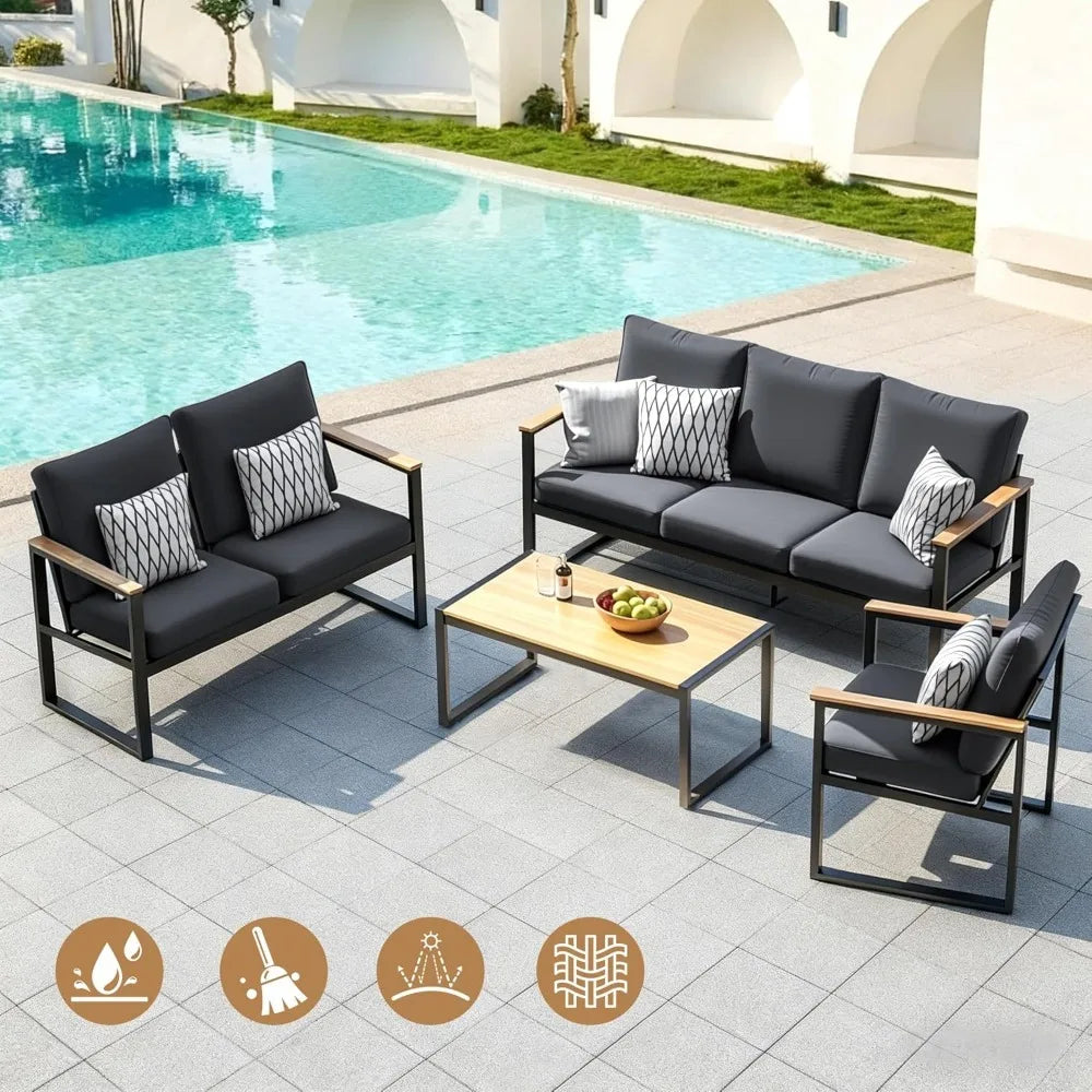 Custom Waterproof Seat/Back Cushions Set Chair Sofa Bench Cushions Patio Backrest Cushion Decor Garden Bay Window Pads Pillow