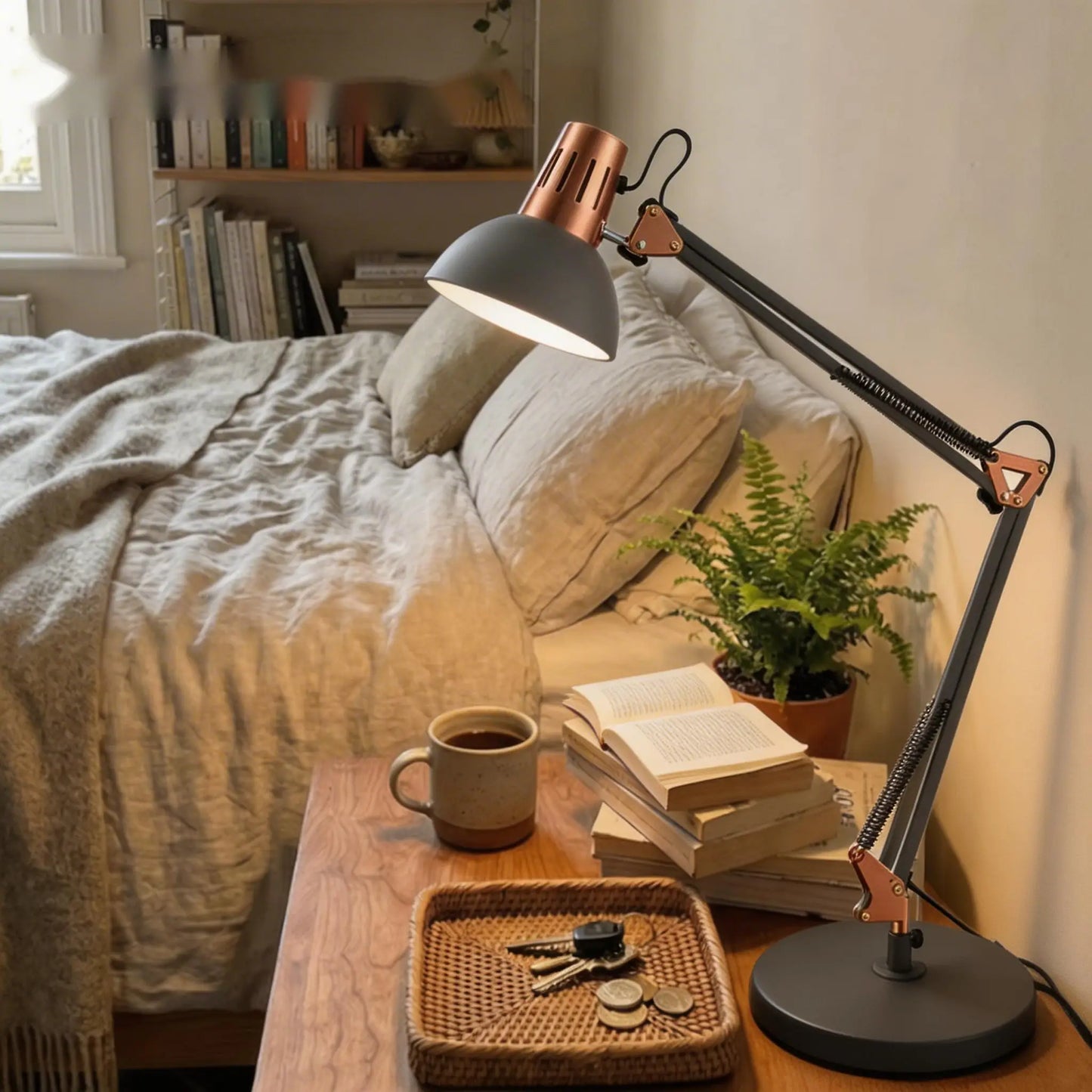 Black Retro Metal Swivel Arm Desk Lamp Adjustable Architect Morden Table Lamp High Task Lamp With Switch For Bedroom Study Room