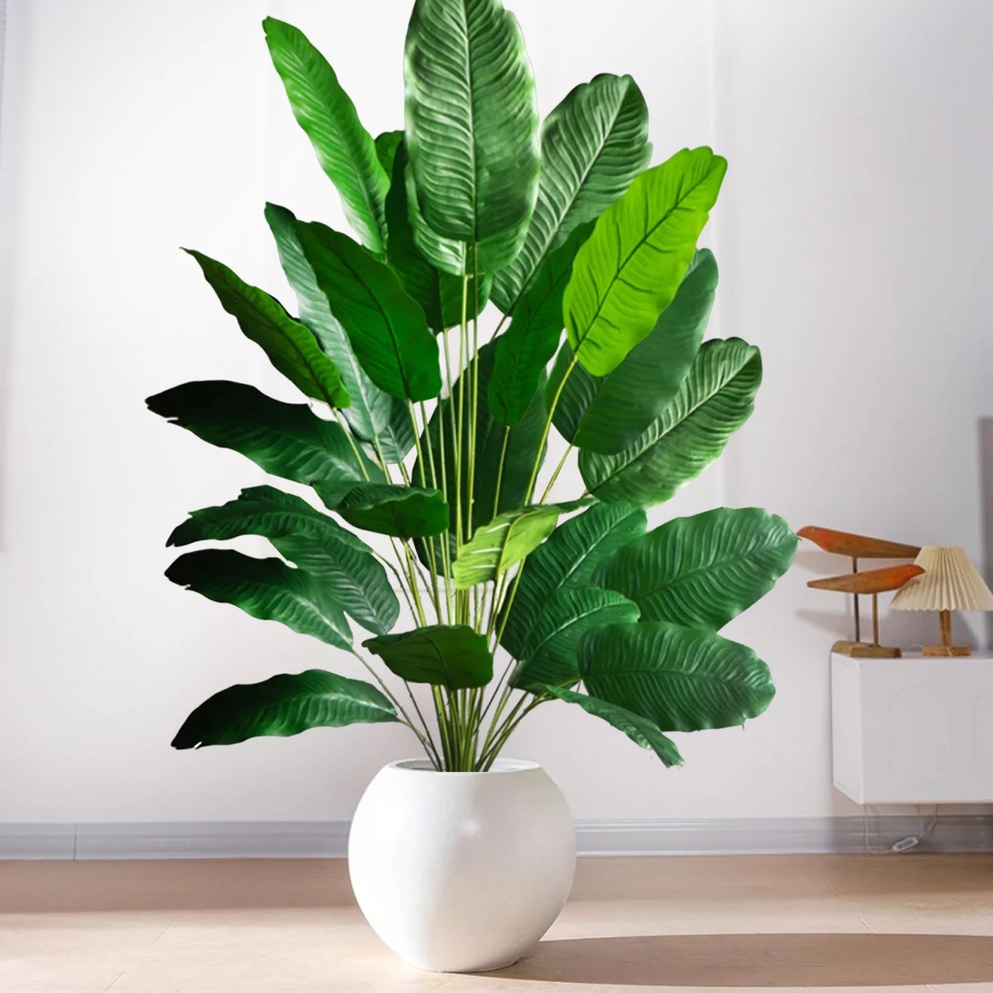 65-90-125cm  Large Tropical Palm Tree Fake Banana Plant Leaves Real Touch Strelitzia Reginae Plastic Plant for Home Garden
