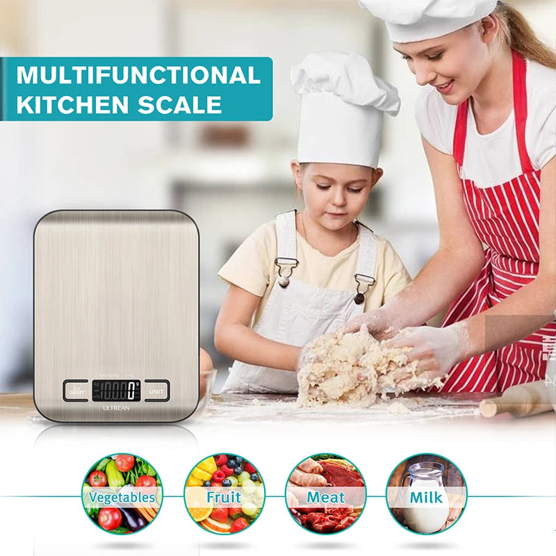Digital Kitchen Scale 5000g/1g Multifunction Electric Food Scale LCD Display High Precise Waterproff Measuring Scale
