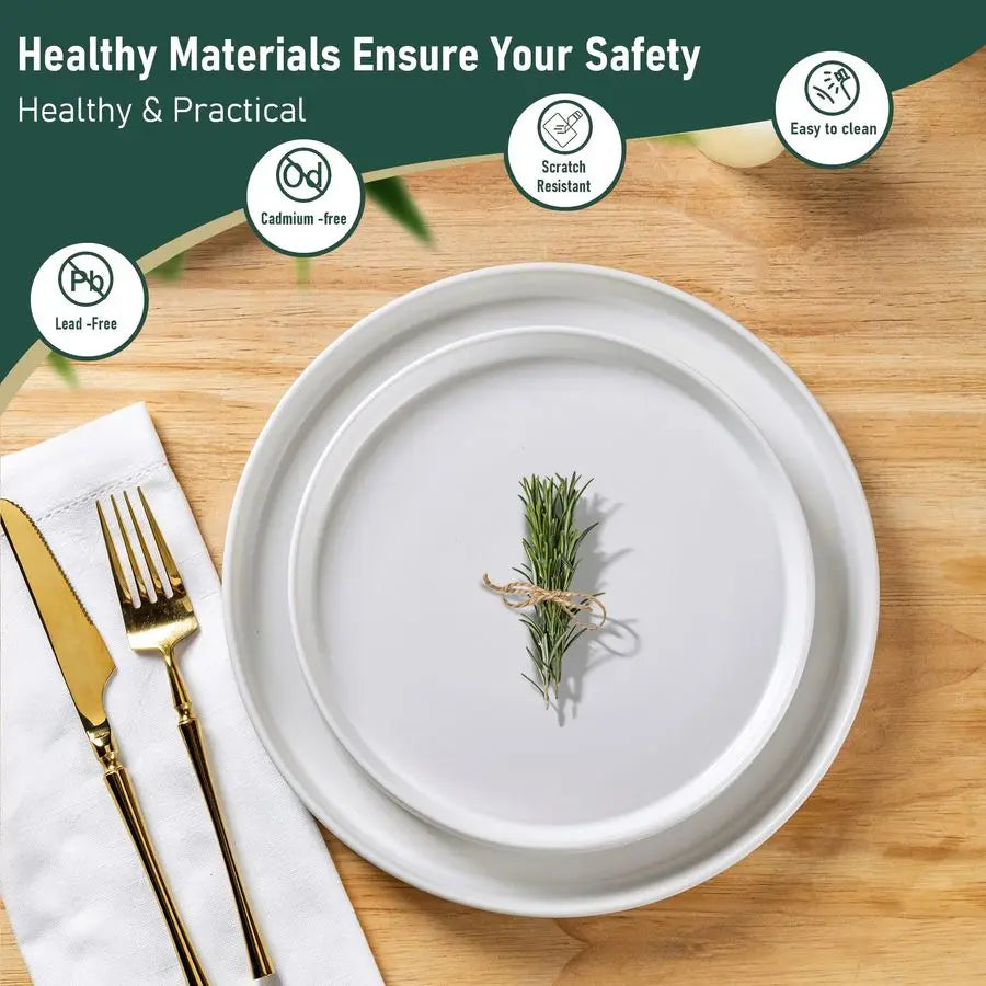 Ceramic Dinnerware Sets for 4,Stoneware Plates and Bowls Sets,Chip and Crack Resistant Dishwasher amp Microwave Safe Ceramic Dis