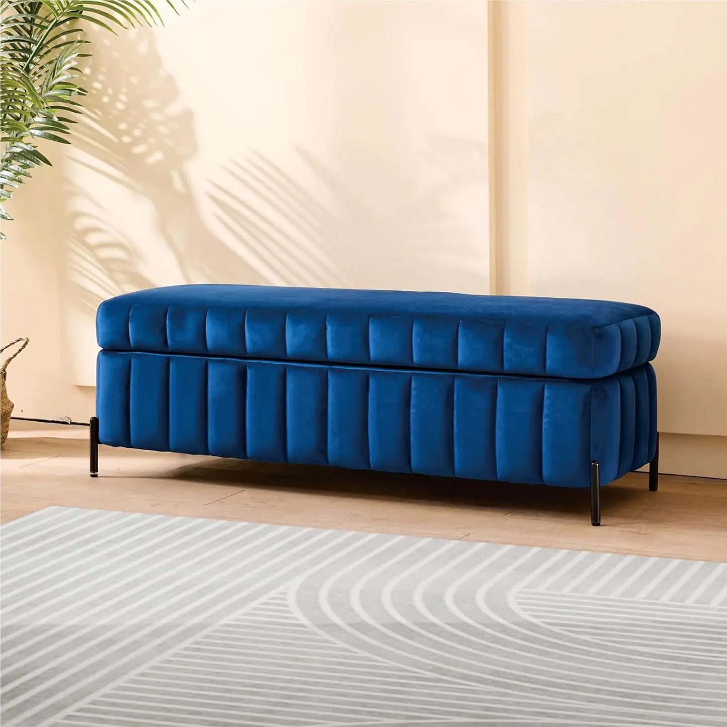 65.35" W Ottoman with Storage Bench for Bedroom End of Bed with Removable Pillows Upholstered Storage Ottoman Bench, Customized