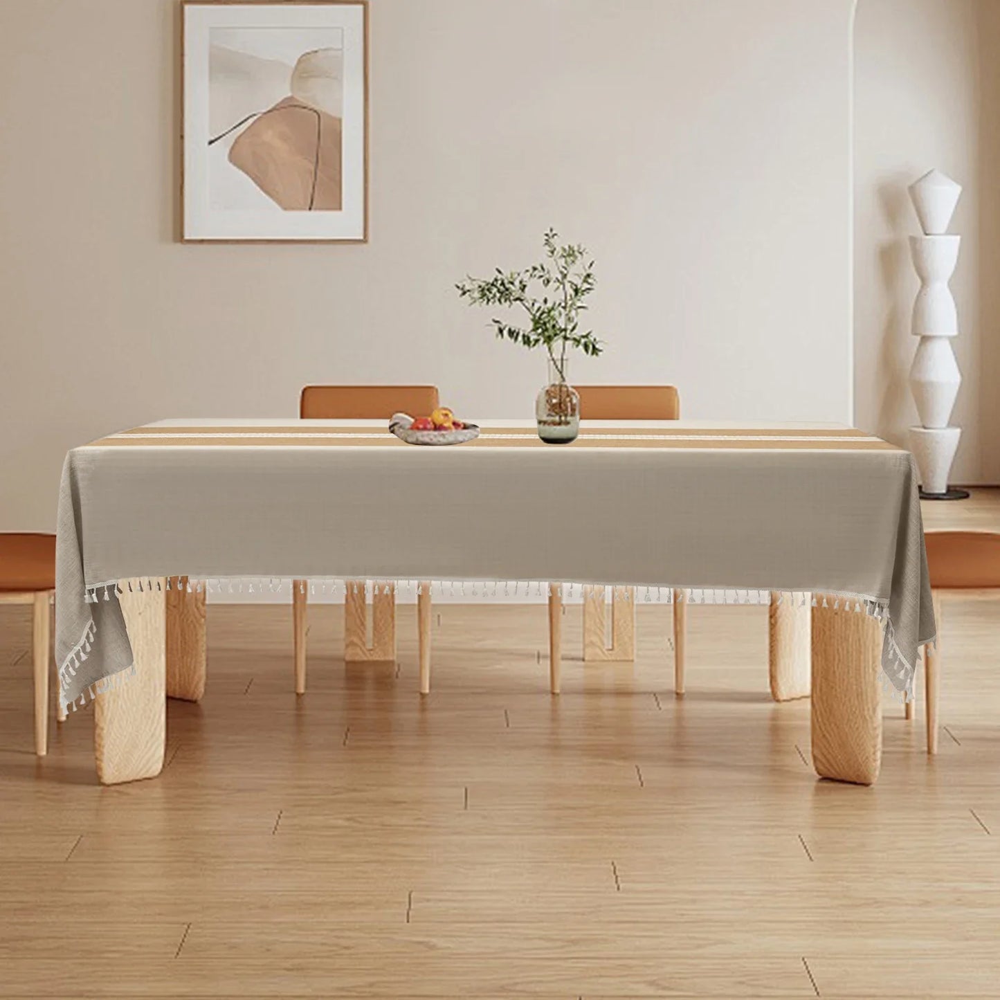 Cotton and Linen Waterproof Dining Tablecloth – Modern Minimalist Table Cover & Desk Mat