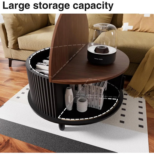 Lift Top Coffee Table with Storage Farmhouse Coffee Table for Living Room Wood Rustic 31.5" Square Storage Cabinet Center Table