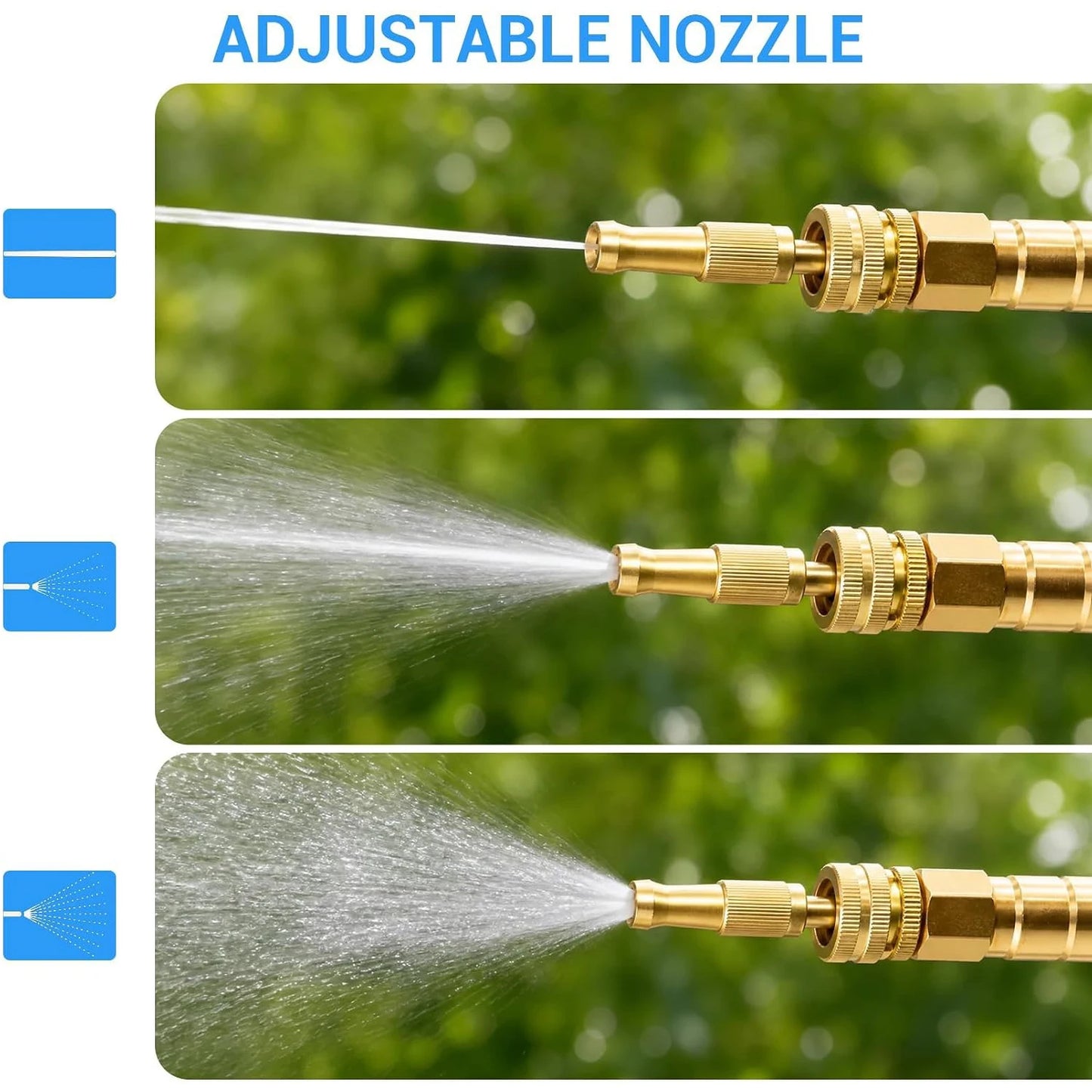 Heavy Duty Stainless Steel Garden Hose With Brass Nozzle, Kink Proof Flexible Metal Water Hose, 25/50/75/100FT