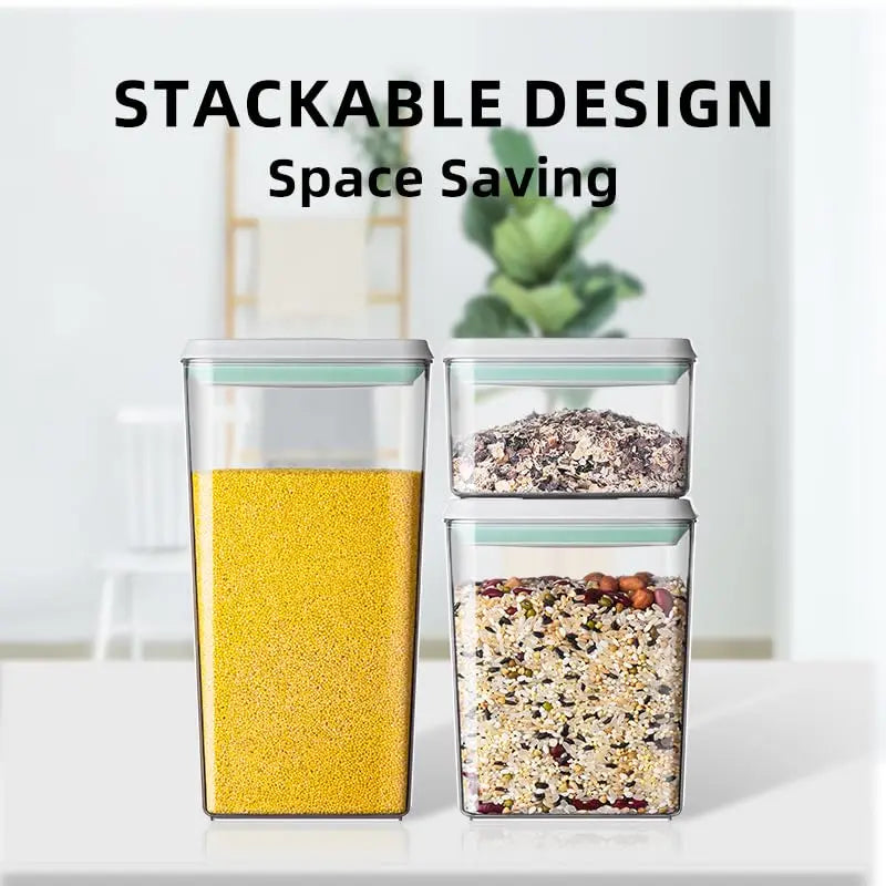 Ankou 6Pcs Airtight Food Storage Containers BPA-Free Pop Lids Stackable Kitchen Pantry Organizer for Cereal Flour Sugar
