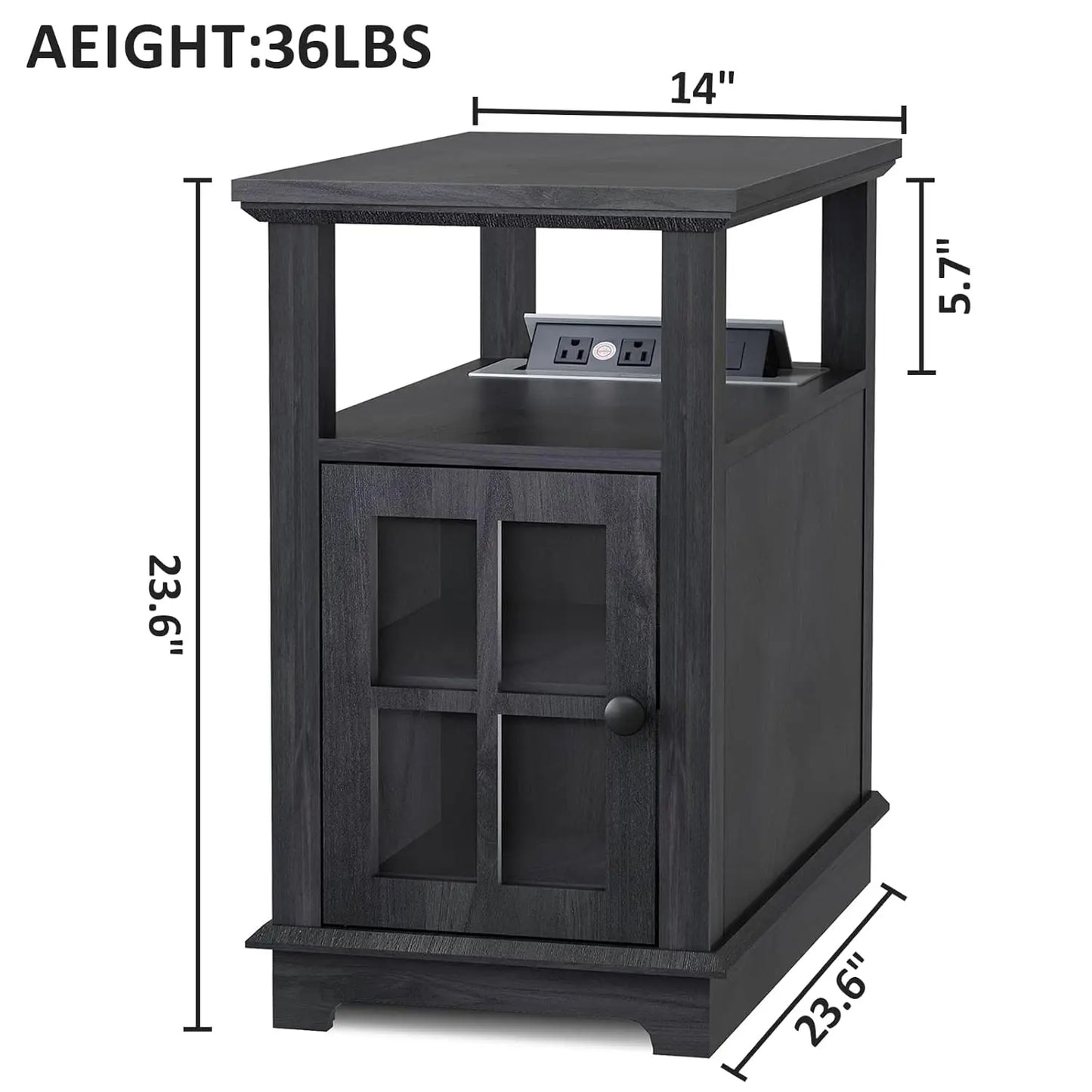 End Table, End Tables Living Room, Storage End Tables, Side Table with Charging Station, Charging Nightstand for, Customized