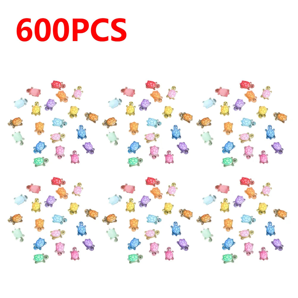 1000-100pcs Mini Resin Turtles Night Glow Turtle Figurines Multi-Function Glow in The Night Turtle Miniatures for Micro Landsca