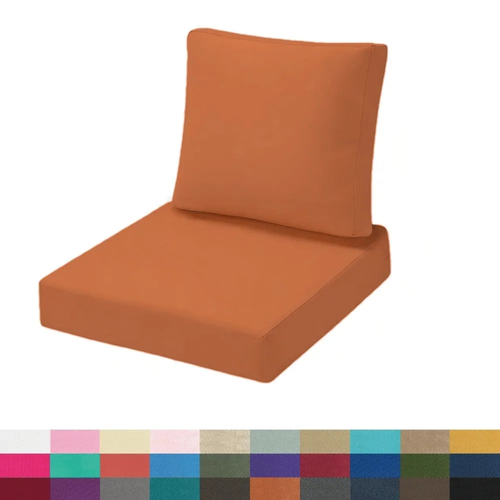 Custom Waterproof Seat/Back Cushions Set Chair Sofa Bench Cushions Patio Backrest Cushion Decor Garden Bay Window Pads Pillow
