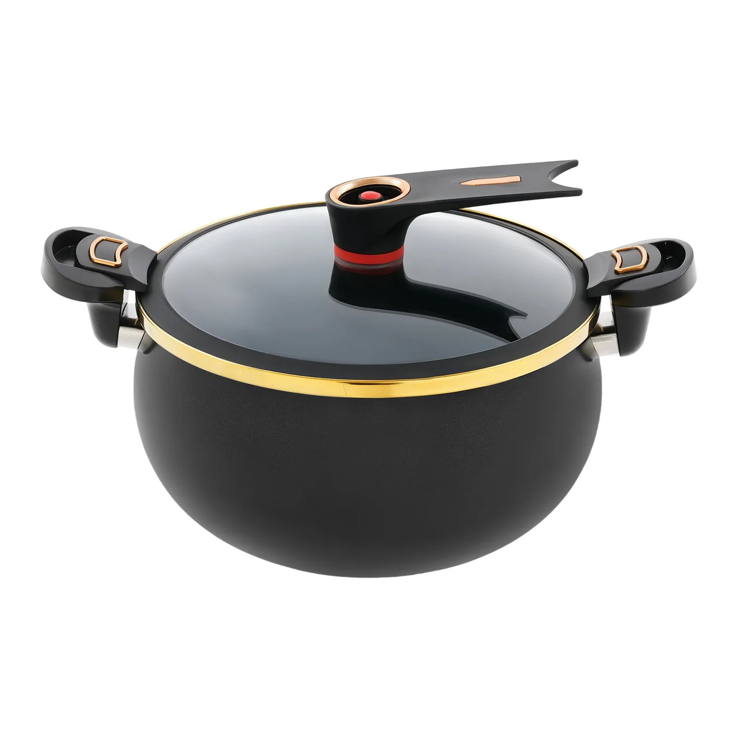 Pressure Cooker, 8L Multifunction, Black Nonstick Iron Stew Pot Stovetop, Large Capacity for Family Kitchen