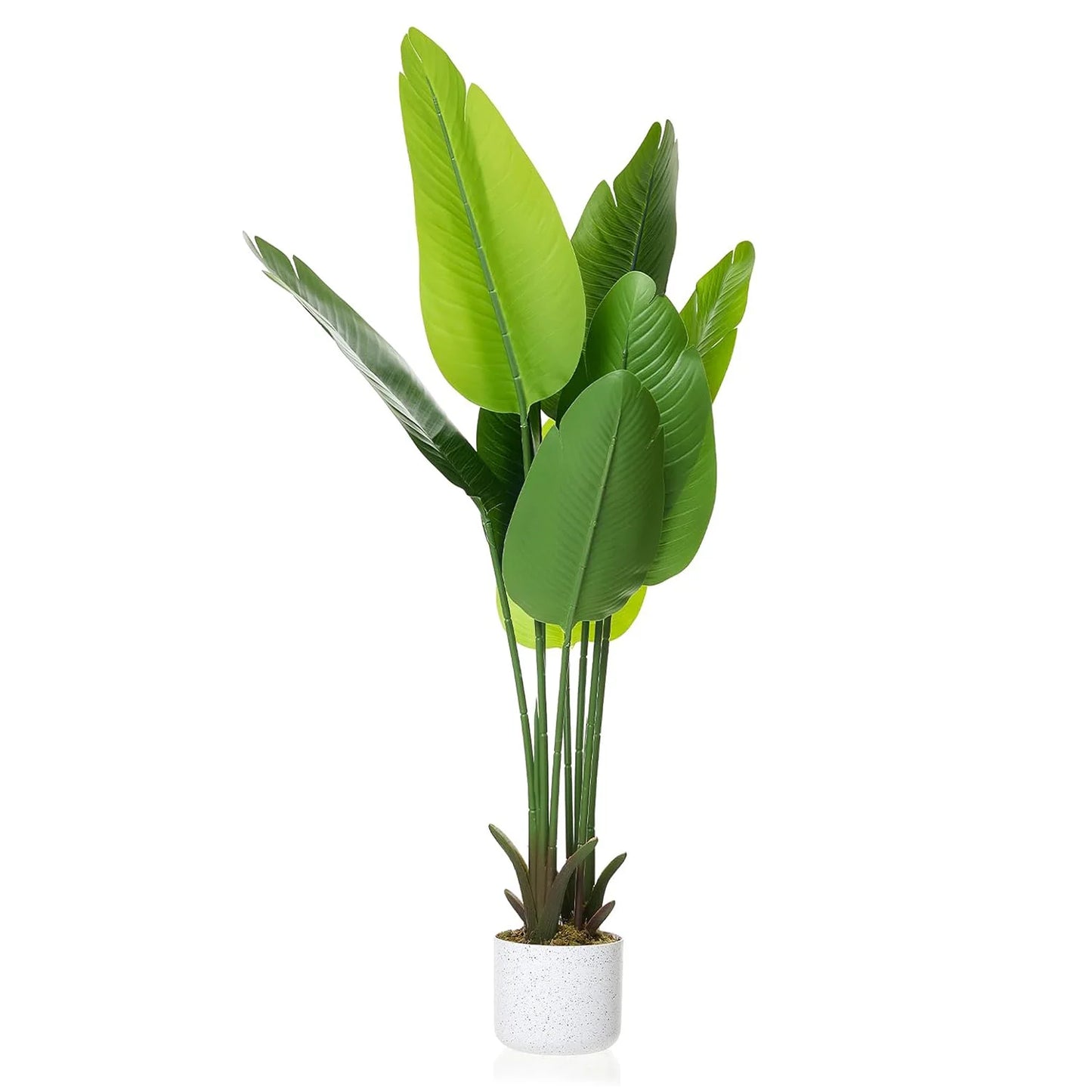 Artificial Banana Tree in Pot,115cm Artificial Bird of Paradise Plant, Faux Palm Tree, Faux Floor Plants Tropical Tree for Porch