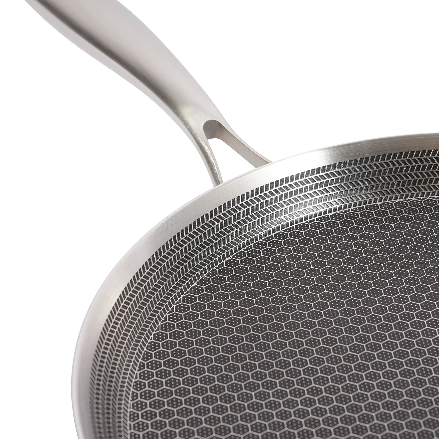 11 Inch Cooking Pan, Stainless Steel Crepe Pan, Single-sided Honeycomb Process + Non-stick Coating, fit Various Types of Stoves