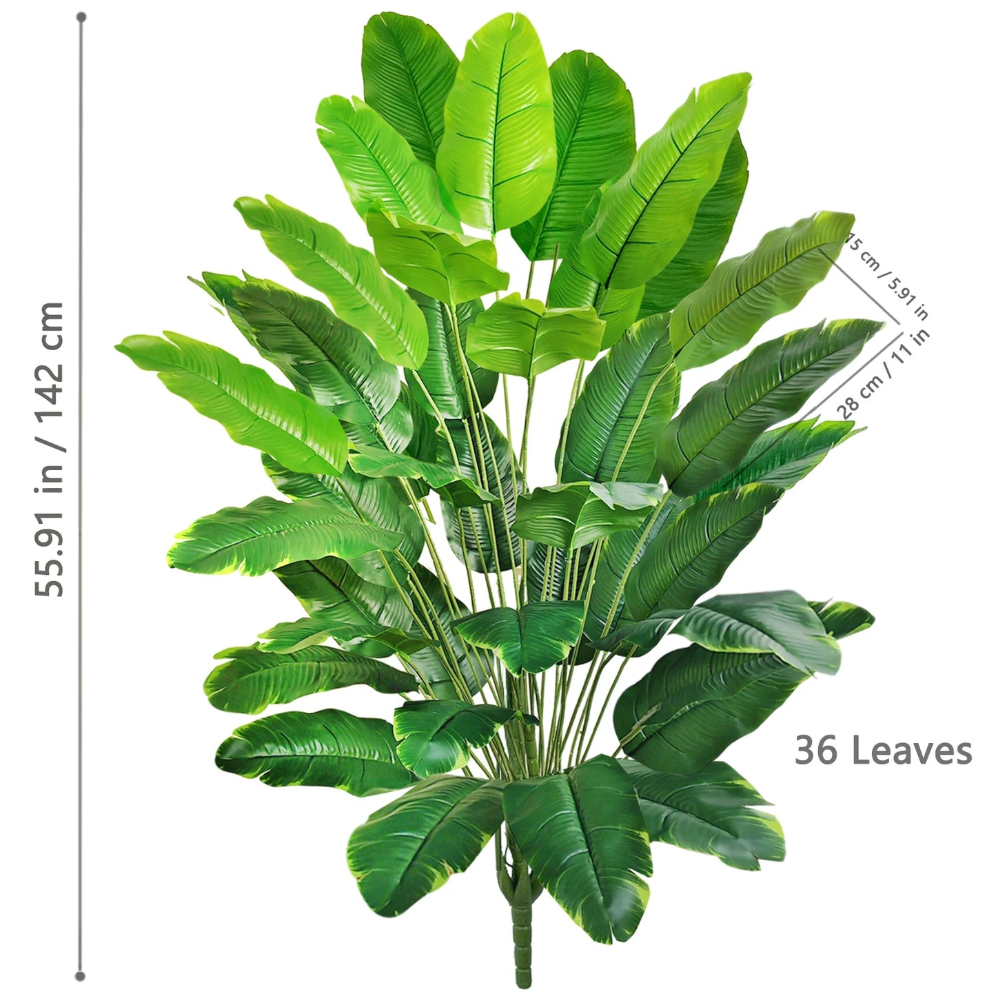 65-90-125cm  Large Tropical Palm Tree Fake Banana Plant Leaves Real Touch Strelitzia Reginae Plastic Plant for Home Garden