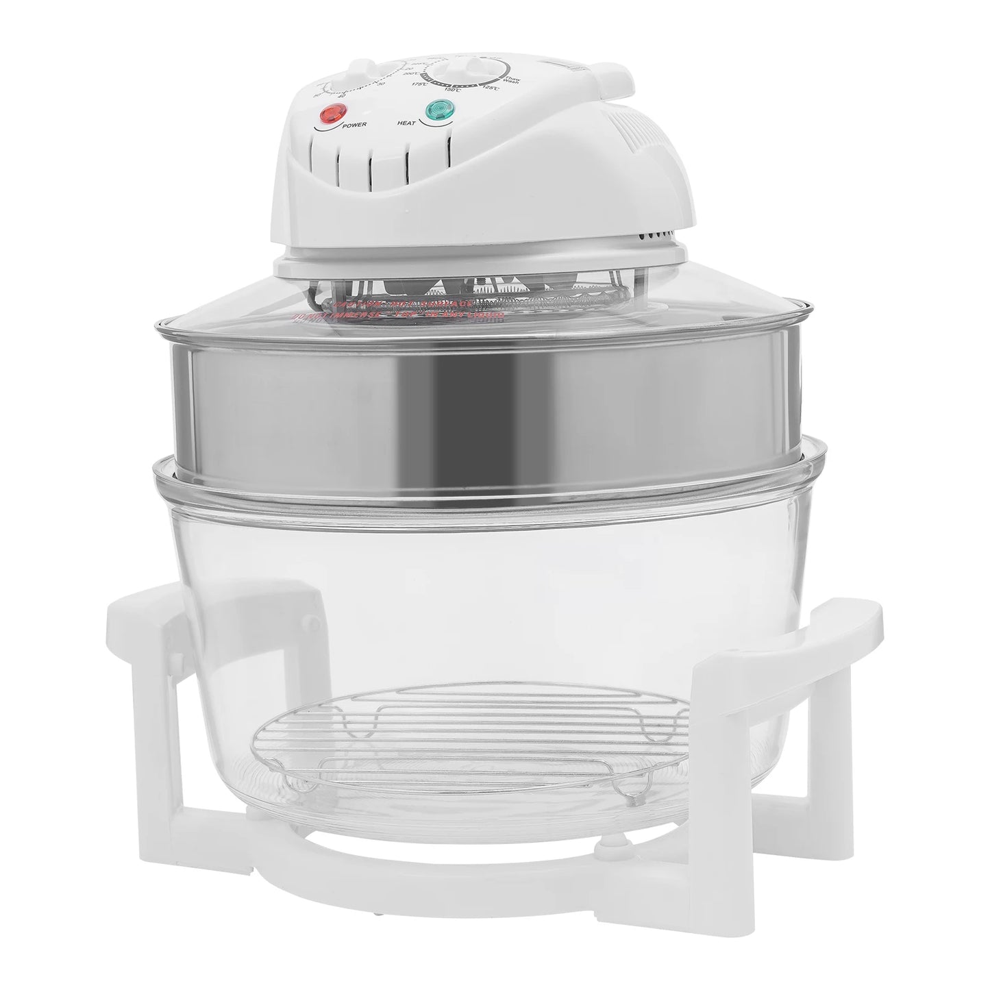 17L Airy Fryer, Adjustable 1400W Glass Air Fryer, 360° Viewable Airy Fryer with Expansion Ring Multifunctional Cooker