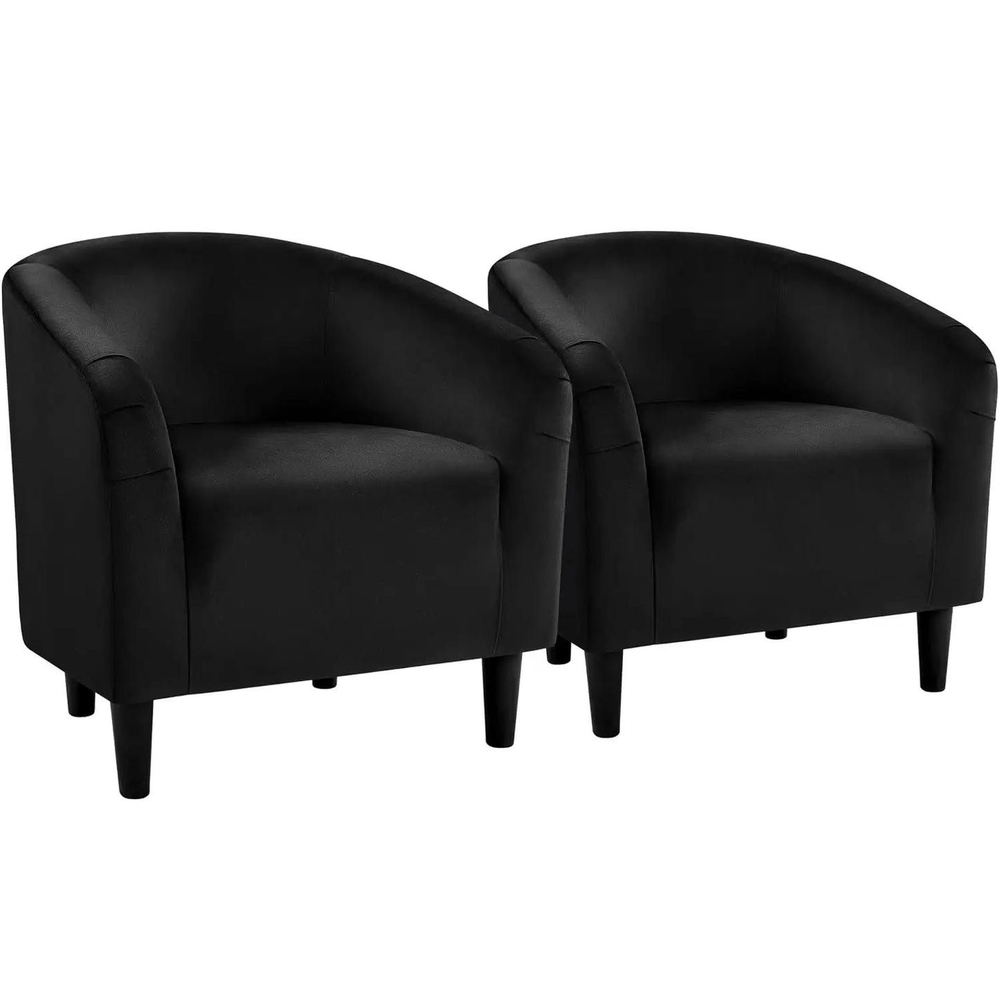 Set of 2 Soft Furry Barrel Accent Chairs Padded Armrest For Living Room Bedroom Office Waiting Room, Customized