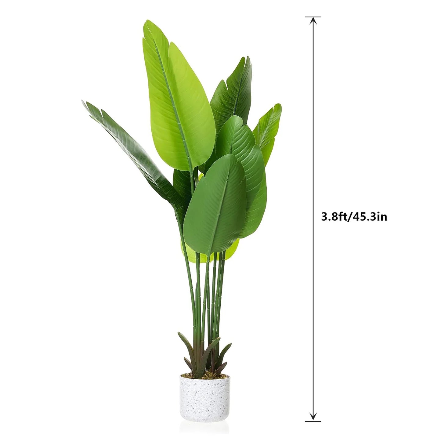 Artificial Banana Tree in Pot,115cm Artificial Bird of Paradise Plant, Faux Palm Tree, Faux Floor Plants Tropical Tree for Porch